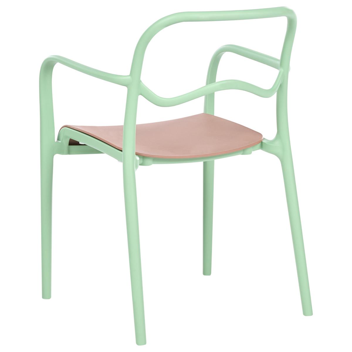 GARTENSTUHL 2er Set Kunststoff Grün Thasos - Grün, Kunststoff (57/80/57cm) - Beliani