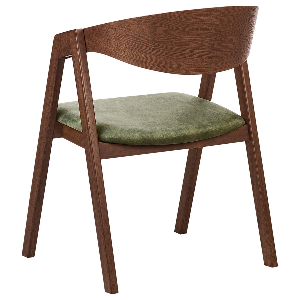 ESSZIMMERSTUHL 2er-Set Dunkelgrün Yuba - Dunkelgrün/Braun, Holzwerkstoff (56/79/44cm) - Beliani