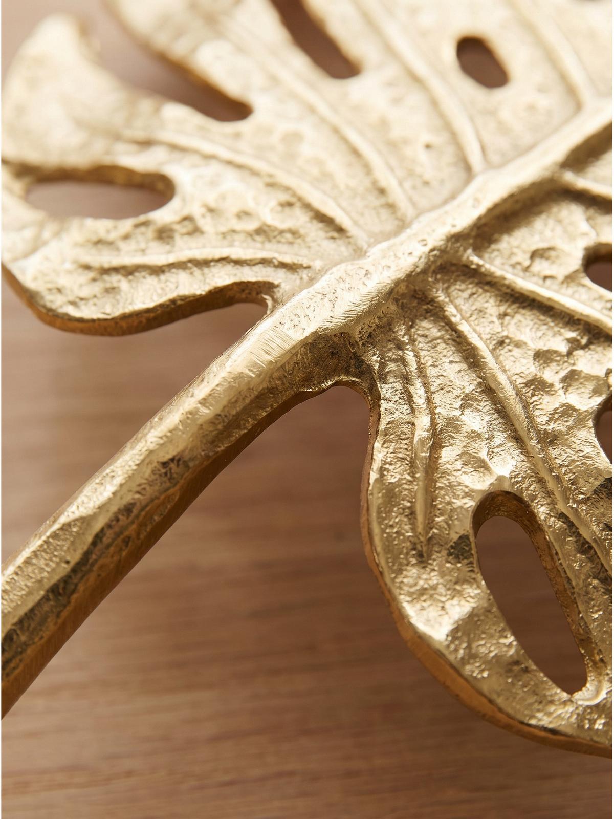 DEKOSCHALE MILNA, Aluminium, handgefertigt, Gold, 36 x 29 x 4 cm - Goldfarben, Metall (4cm) - KADIMA DESIGN