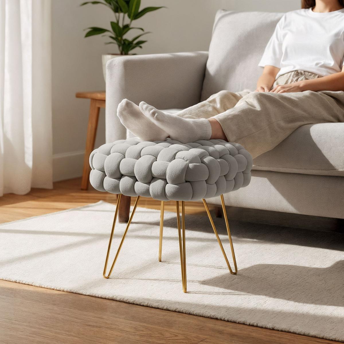 POLSTERHOCKER mit Stahlbeinen Grau grau 38/42/38 - Grau, Textil (38/42/38cm) - RAUMHIRSCH FURNITURE