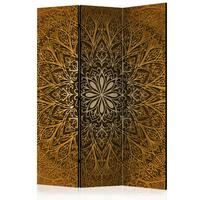 PARAVENT Beidseitig Bedruckter 3-tlg 135x172 cm Mandala im Boho - Braun, Holz/Textil (135/172/3cm) - Muralo