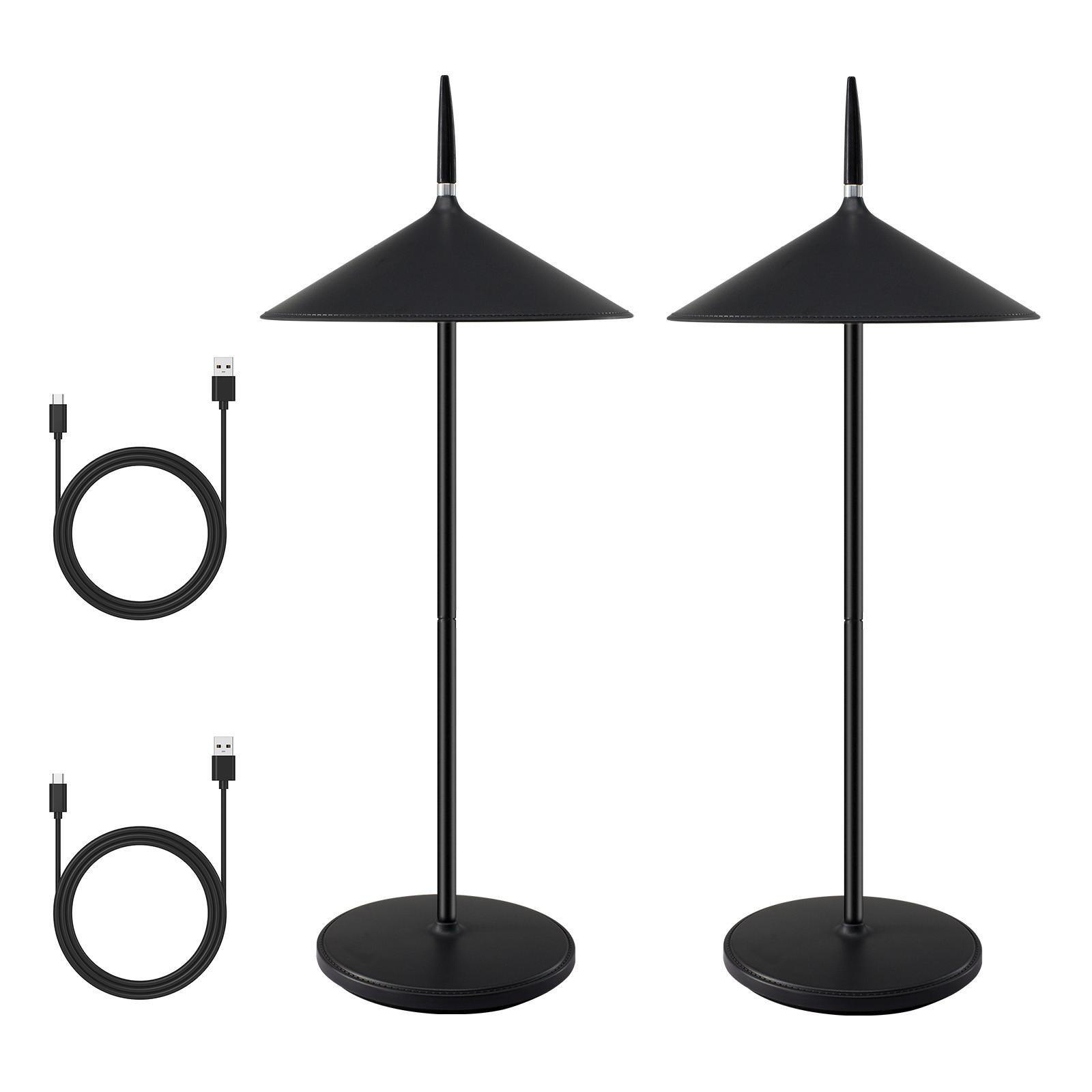 TISCHLEUCHTE Leuchtig 15.4/11.5/37.6cm（2er-set） - Schwarz, Kunststoff/Metall (15.4/11.5/37.6cm) - ZMH