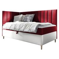 BOXBETT Maja Junior 3, Seite zum Öffnen des Bettkastens: Links - H3 - Rot/Weiß, Holz (90/200cm) - MIRJAN24