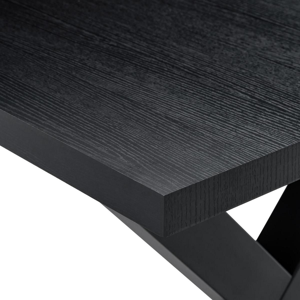 ESSTISCH OSIMO schwarz - Schwarz, Holzwerkstoff/Metall (80/160/77cm) - IDIMEX