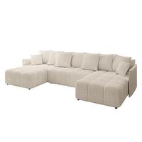 WOHNLANDSCHAFT LONLI-U 355x189x68 Beige Cord - Beige, Holzwerkstoff/Kunststoff (355/68/189cm) - ALTDECOR