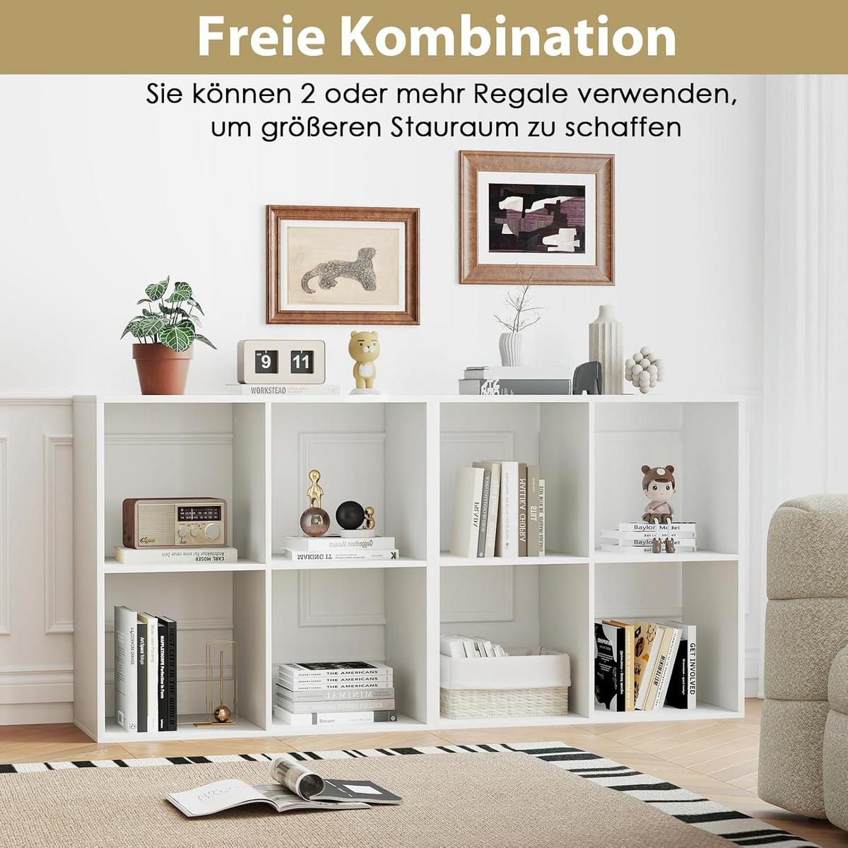 BUCHERREGAL Weiß - Weiß, Holz (70/70/33cm) - COSTWAY