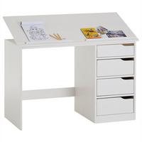 KINDERSCHREIBTISCH EMMA - Weiß, Holz (114/76/55cm) - IDIMEX