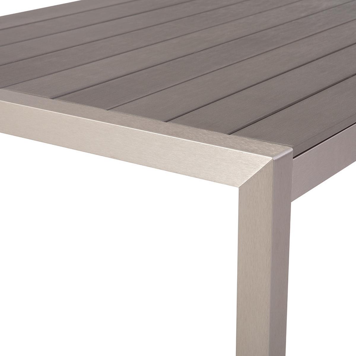 GARTENTISCH Aluminium grau 180/90 cm Vernio - Grau, Metall (180/90/76cm) - Beliani