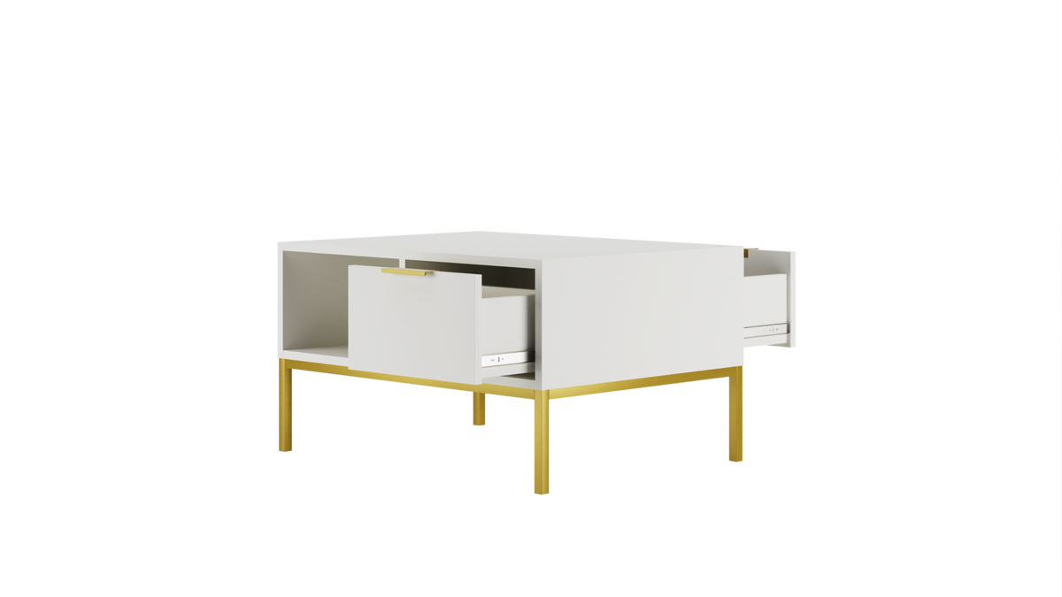 COUCHTISCH Austin 60/45/80 - Goldfarben/Weiß, Holzwerkstoff (80/60/45cm) - RAUMHIRSCH FURNITURE