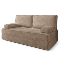 BETTSOFA SILAR aus Schaumstoff Kordstoff Beige Schlaffunktion - Beige, Textil (170/86/80cm) - MASSENO