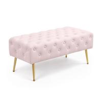 POLSTERBANK mit Samt - Optik Rosa 42/41/42 - Rosa, Textil (100/41/42cm) - RAUMHIRSCH FURNITURE