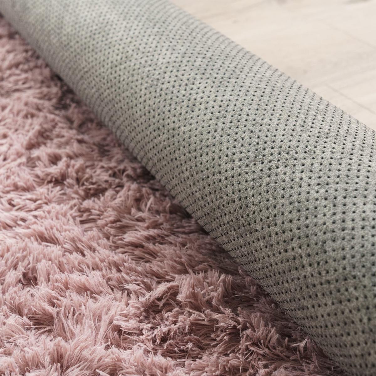 HOCHFLORTEPPICH, einfarbig, aus Polyester, Rosa, Ø 80 cm - Rosa, Textil (80/80cm) - KADIMA DESIGN