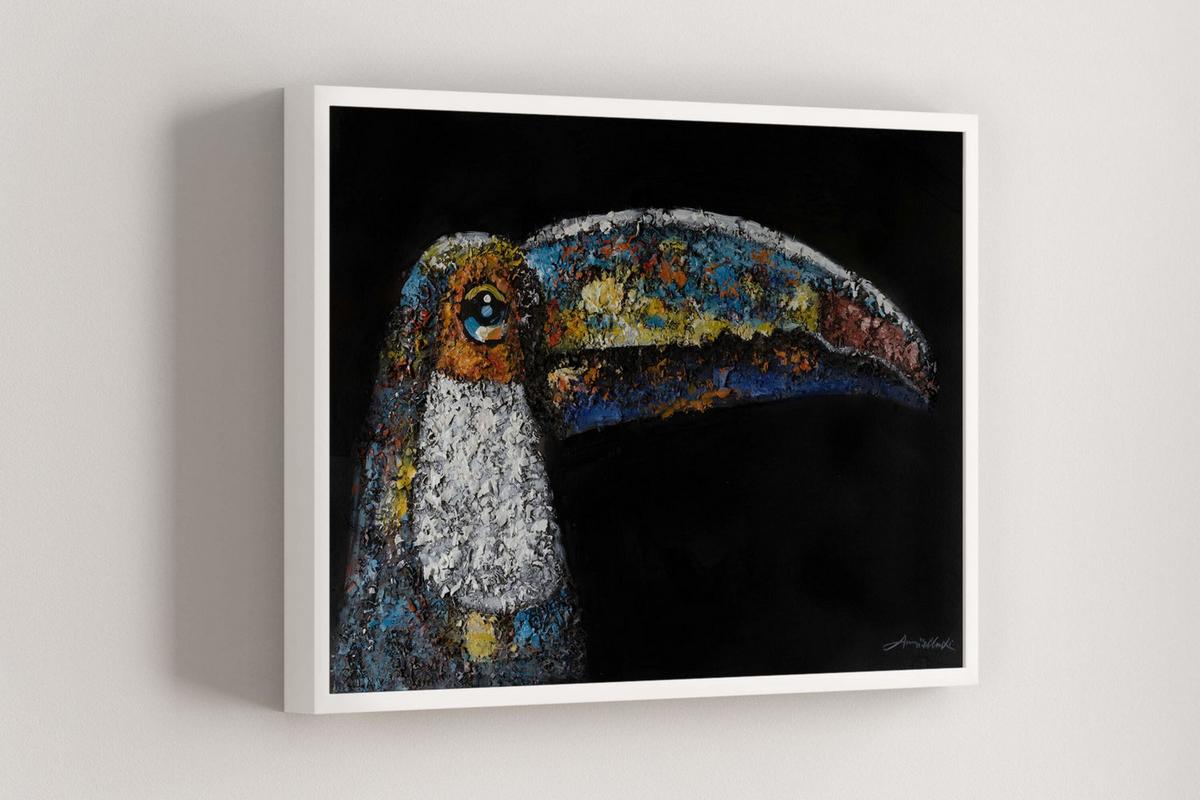 ACRYLBILD HANDGEMALT 90/60 cm - Schwarz, Holz/Textil (90/60cm) - KUNSTLOFT