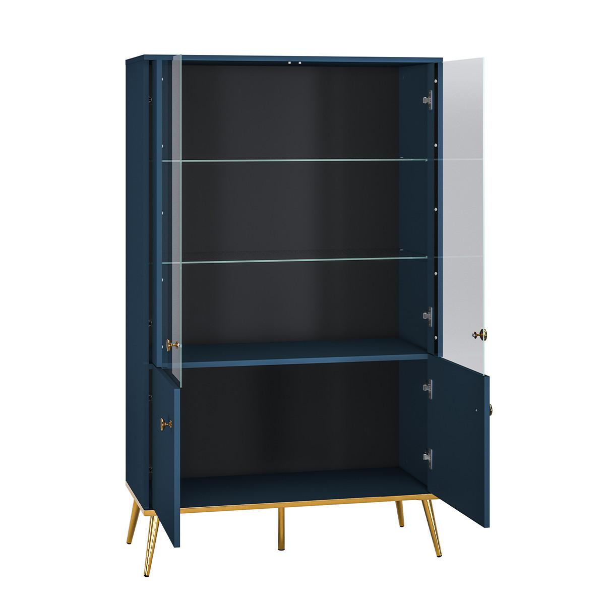 GESCHIRRSCHRANK Thalia Blau - Blau, Holzwerkstoff (92/152/40cm) - Petits-meubles