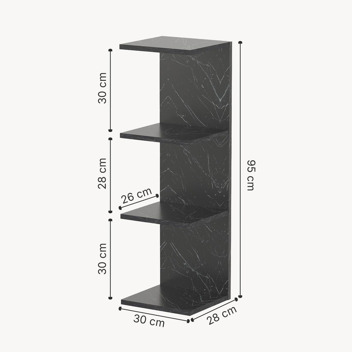 WANDREGAL Surahammar - Schwarz, Holzwerkstoff (30/95/28cm) - [en.casa]