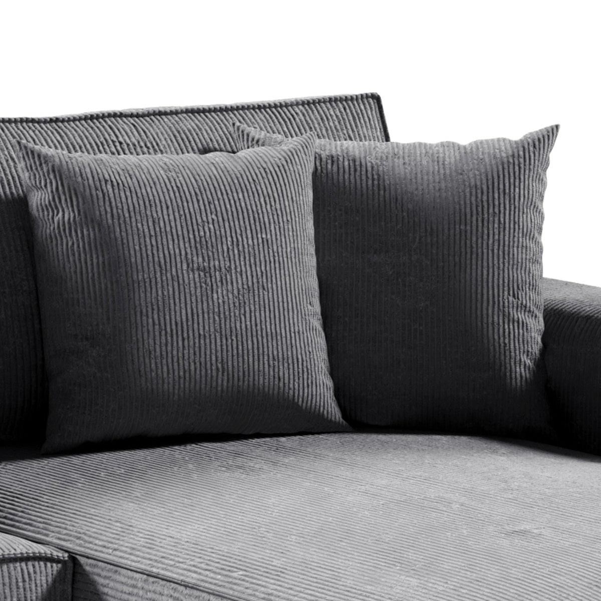 ECKSOFA Isaac 4 Sitzplätze Grau - Grau, Holzwerkstoff (294/185cm) - Petits-meubles
