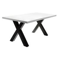 ESSZIMMERTISCH Eike 8 200 x 100 x 75 Esstisch Schwarzstahl/Weiß Matt Lack - Weiß, Holz (200/100/75cm) - 58aufmkessel