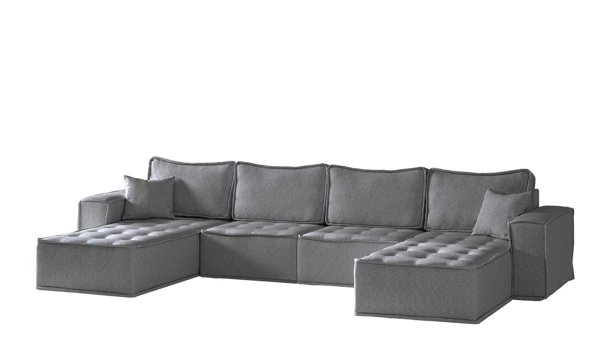 WOHNLANDSCHAFT Sande In Alpine - Anthrazit, Holzwerkstoff/Textil (372/85/192cm) - Fun Möbel