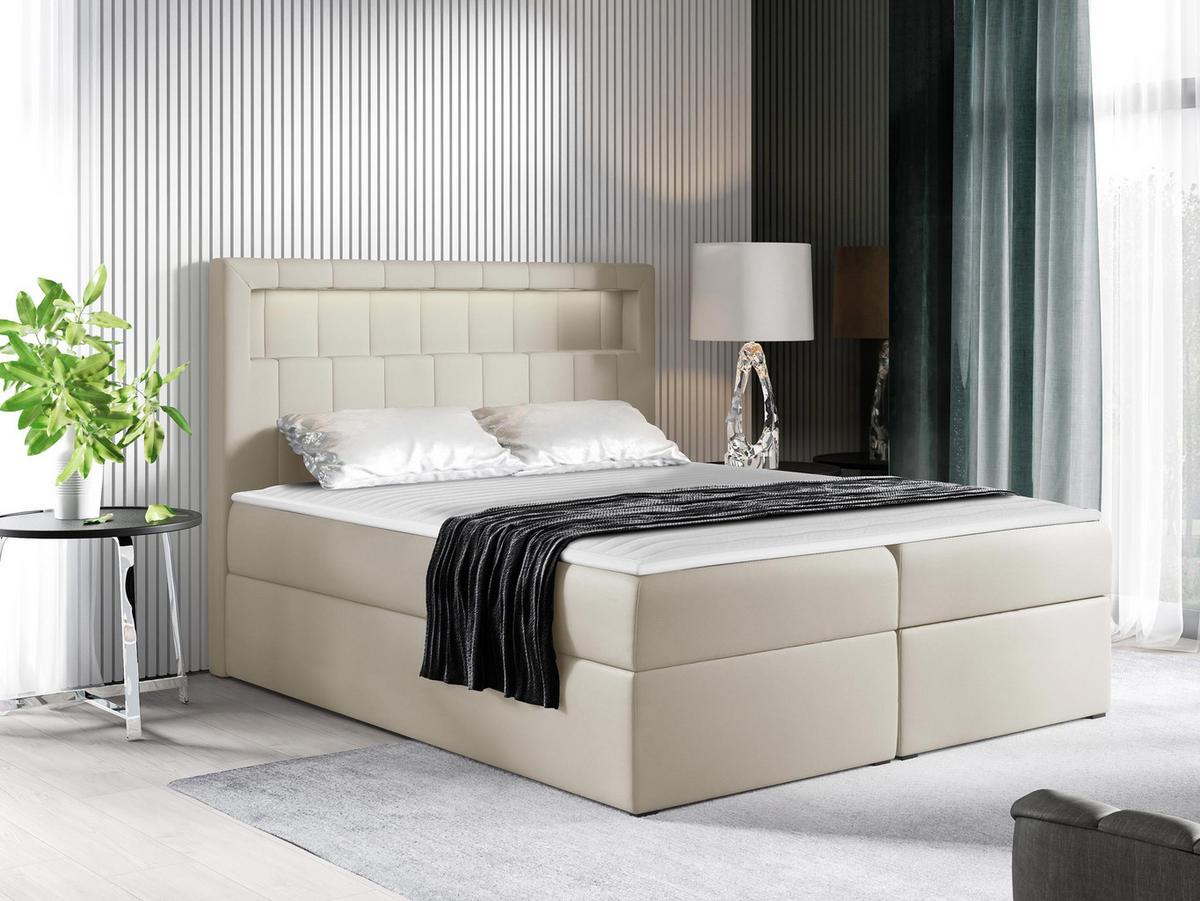 BOXBETT Aspen - H3 - Beige, Holz/Textil (160/200cm) - MIRJAN24