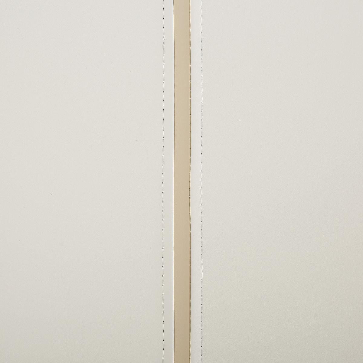 NACHTTISCH weiß Kunstleder schwarze Metallbeine 41/48/56 cm Betin - Weiß, Kunststoff/Textil (48/56/41cm) - Beliani