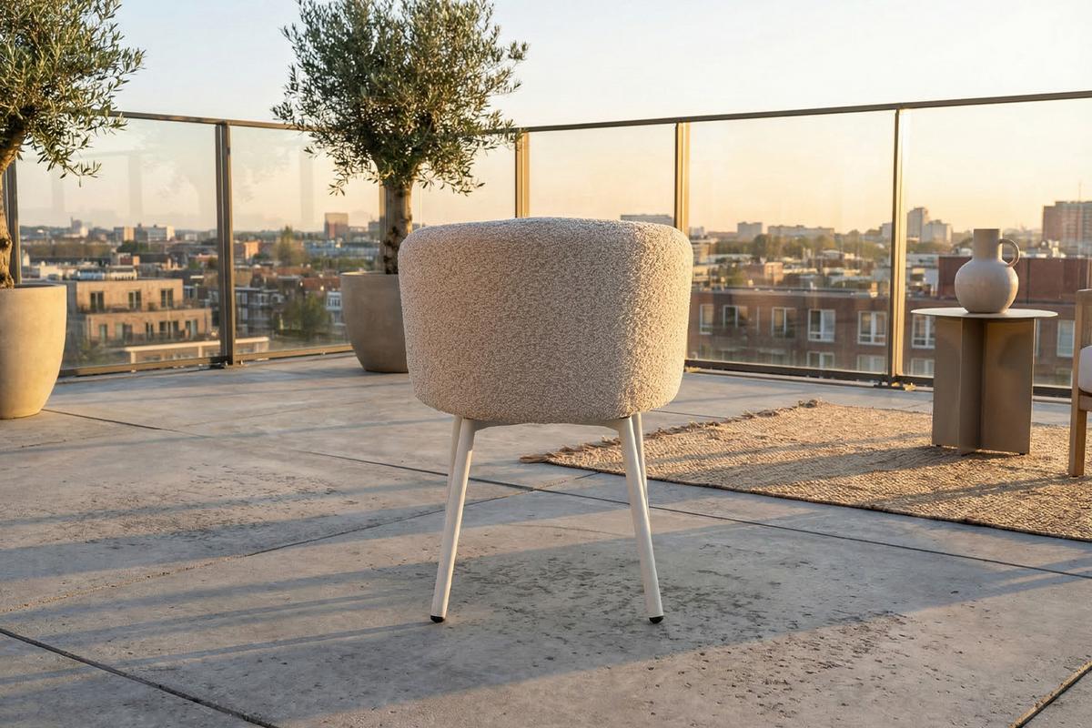 GARTENSTUHL INDUS Cremeweiß SOLENZO Flachgewebe (1er-Set) - Creme, Textil (56/77/62cm) - KAWOLA