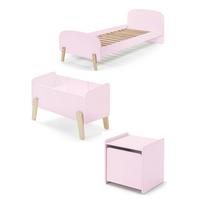 KINDERZIMMER Set Karilynn 3 Massivholz+MDF rosa - Rosa, Holz (130/73/230cm) - 58aufmkessel