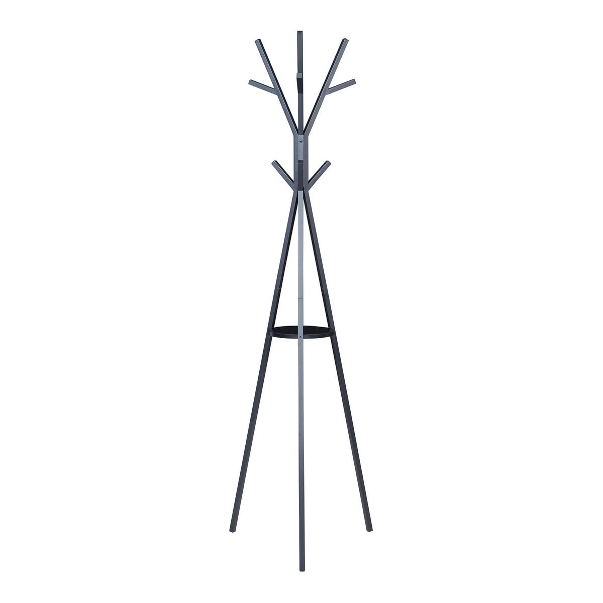 GARDEROBENSTÄNDER Edet - Schwarz, Holzwerkstoff/Metall (48/179/48cm) - [en.casa]