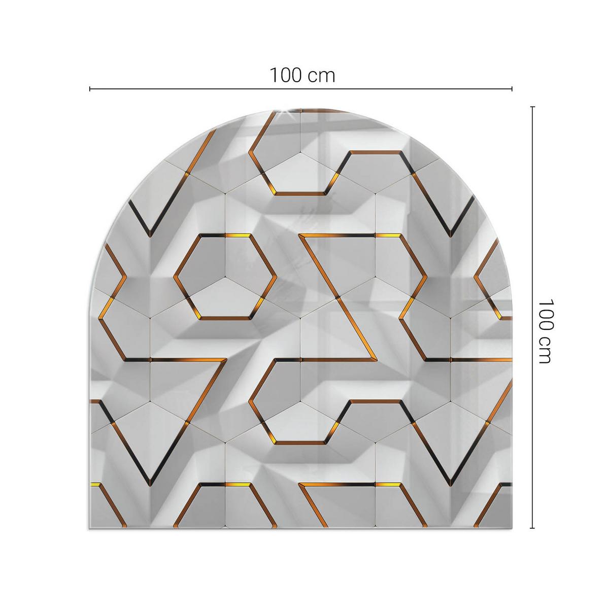 GLASPLATTE für Kamin 100x100 cm - Weiß, Glas (100/100/0.4cm) - TULUP