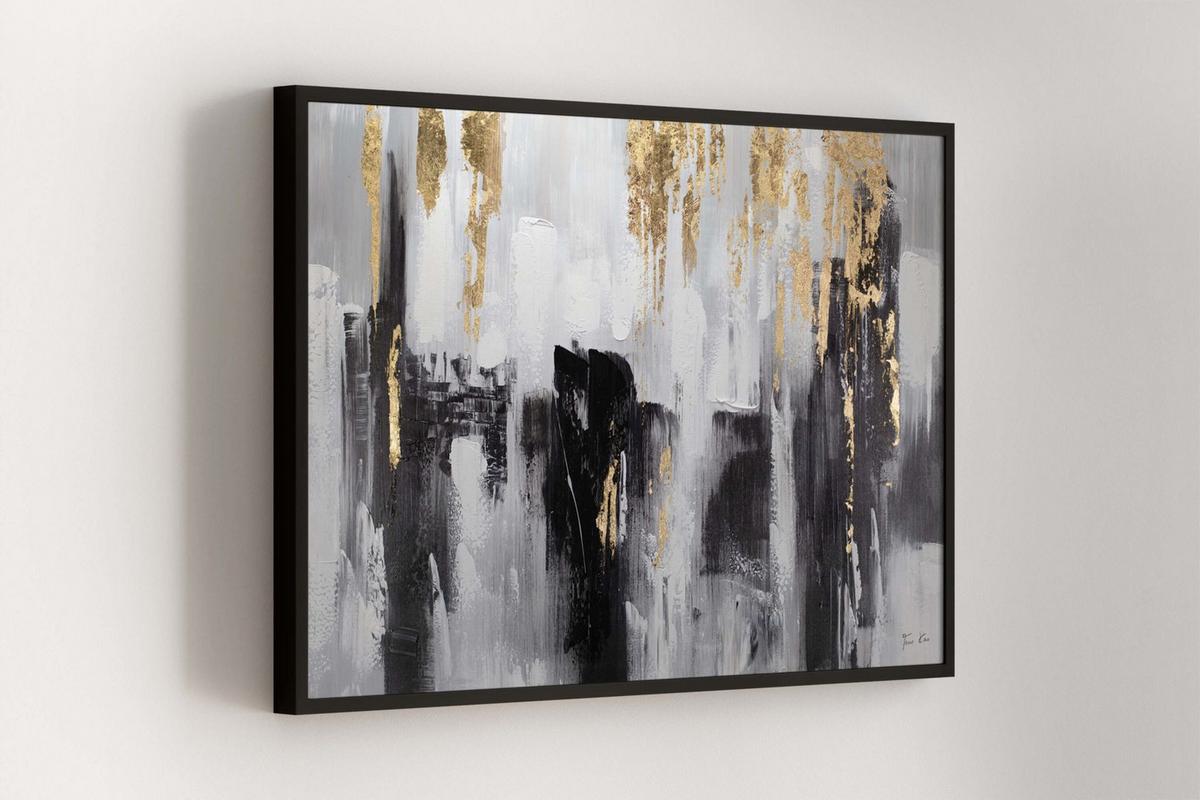 ÖLGEMÄLDE 120/80 cm - Schwarz, Holz/Textil (120/80cm) - KUNSTLOFT