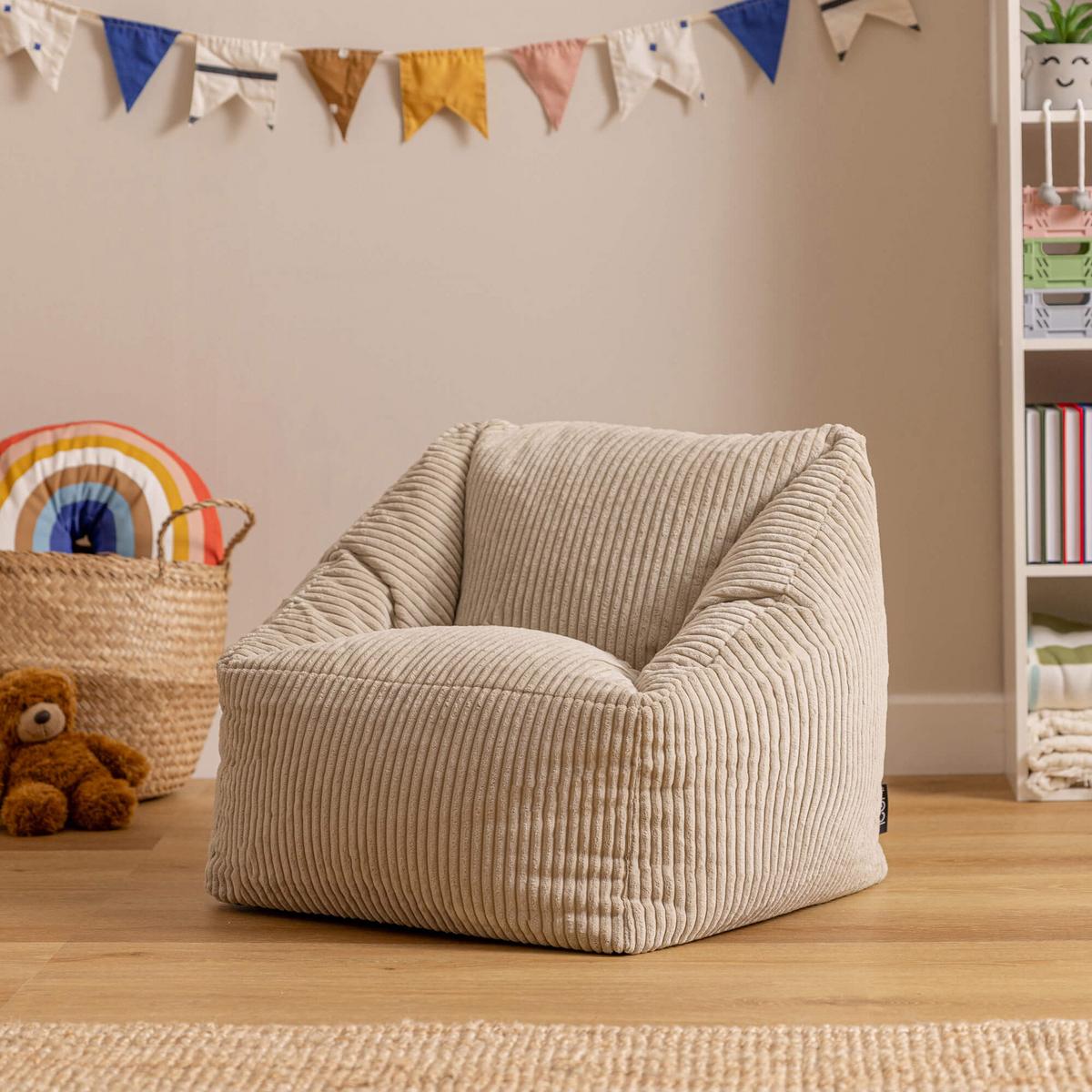 SITZSACK Flauschig für Kinder - Beige, Textil (55/44/55cm) - icon