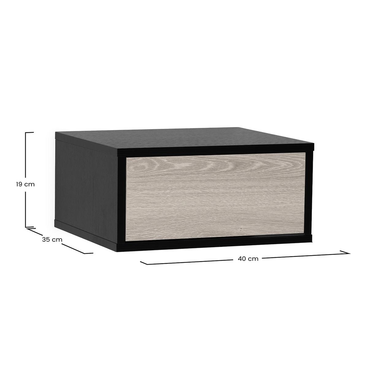 NACHTTISCH schwebender Apolo Schwarz - Schwarz, Holzwerkstoff (40/19/35cm) - VS Venta-stock