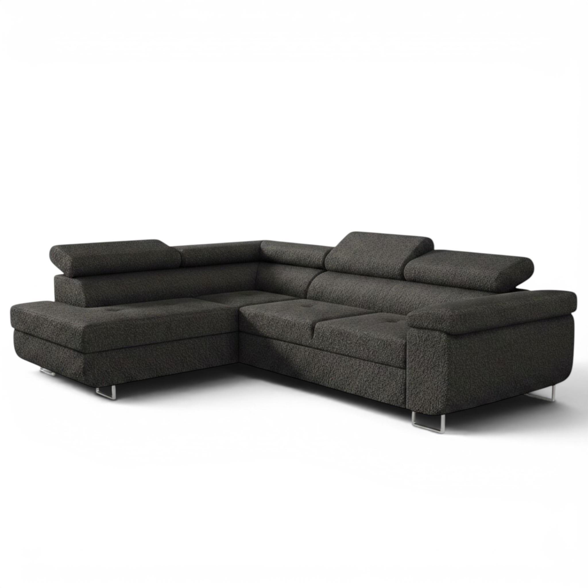 ECKSOFA Jade Mit Schlaffunktion - Schwarz, Holzwerkstoff/Textil (202/275cm) - Fun Möbel