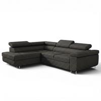 ECKSOFA Jade Mit Schlaffunktion - Schwarz, Holzwerkstoff/Textil (202/275cm) - Fun Möbel
