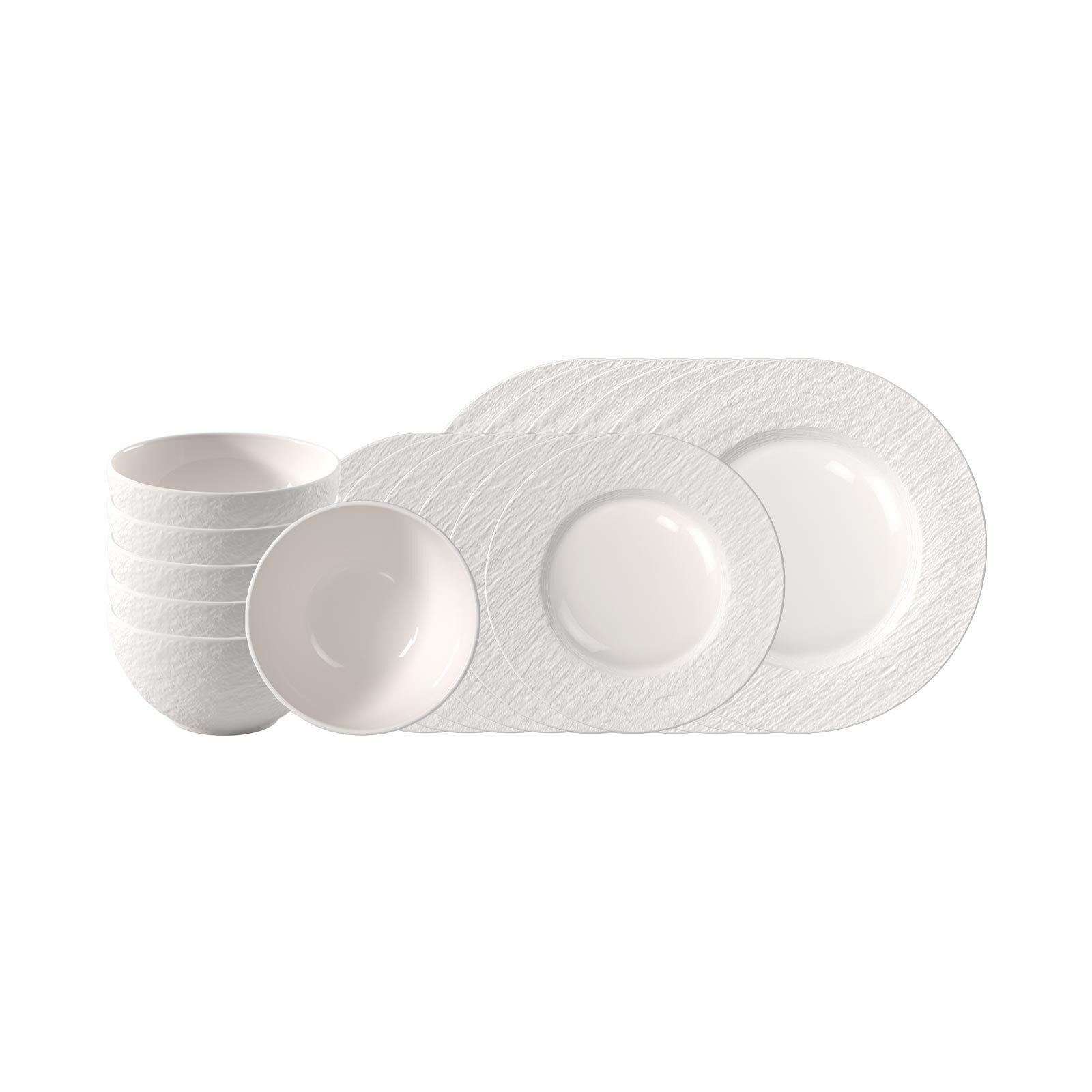 TAFELSERVICE Manufacture Ice weiß 18-tlg. - Weiß, Keramik (2/2/2cm) - Villeroy & Boch