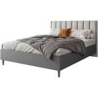 POLSTERBETT Stella 166/211/108 mit 2 Nachttischen beige - Beige/Graphitfarben, Holzwerkstoff/Textil (160/200cm) - Beautysofa