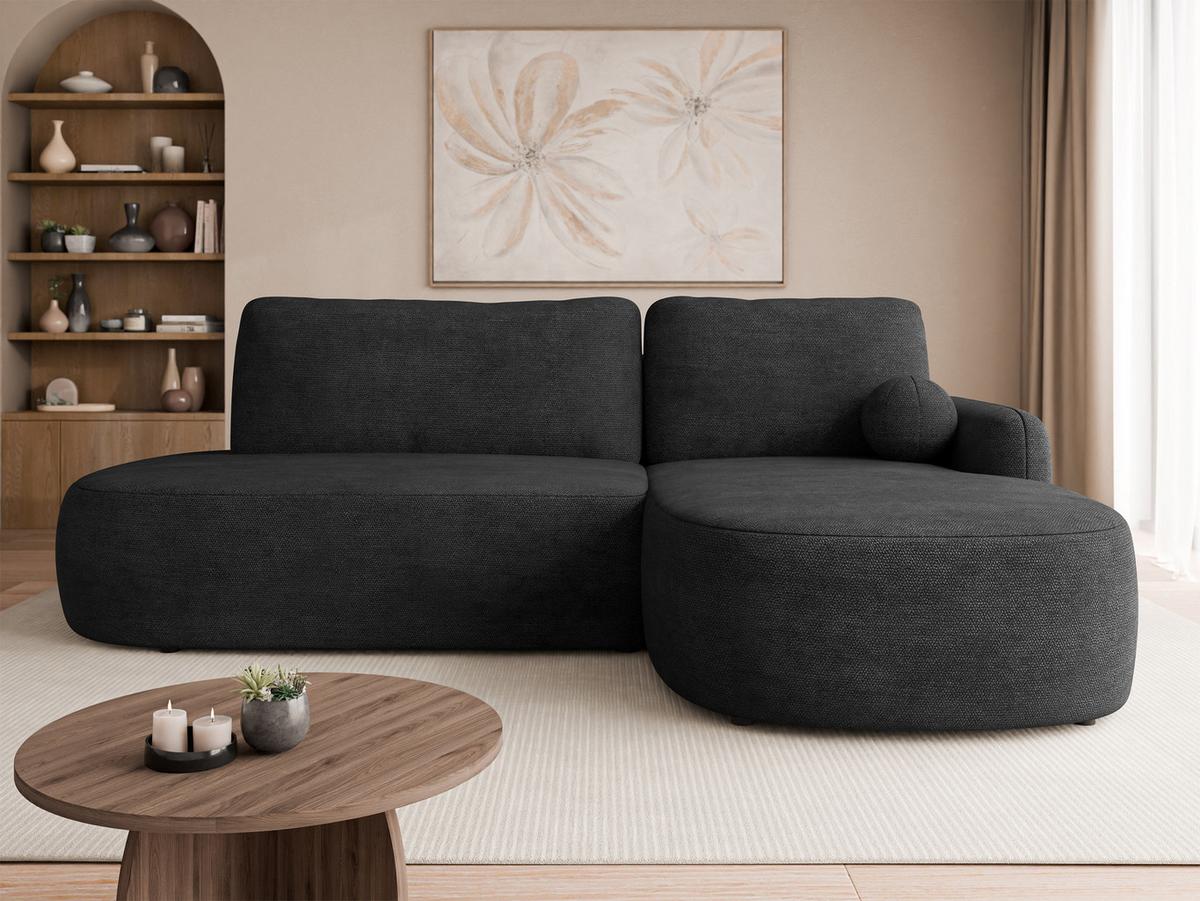 ECKSOFA Loridu O, Seite: Rechts - Anthrazit/Schwarz, Holz/Kunststoff (274/174cm) - MIRJAN24