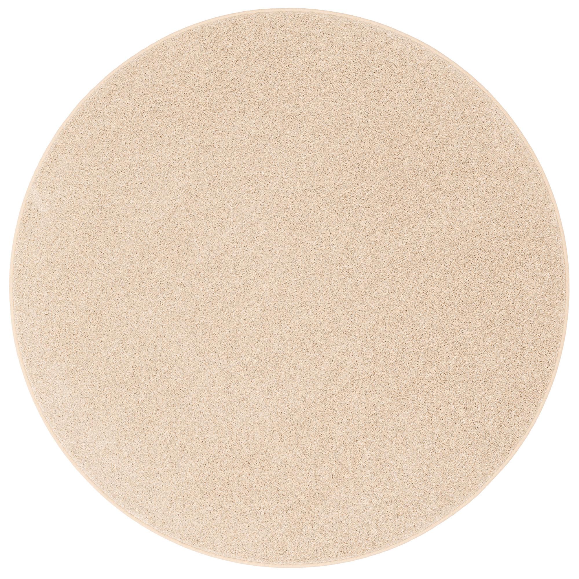 HOCHFLOR VELOURS TEPPICH COTTAGE RUND - Beige, Textil (100/100cm) - Snapstyle
