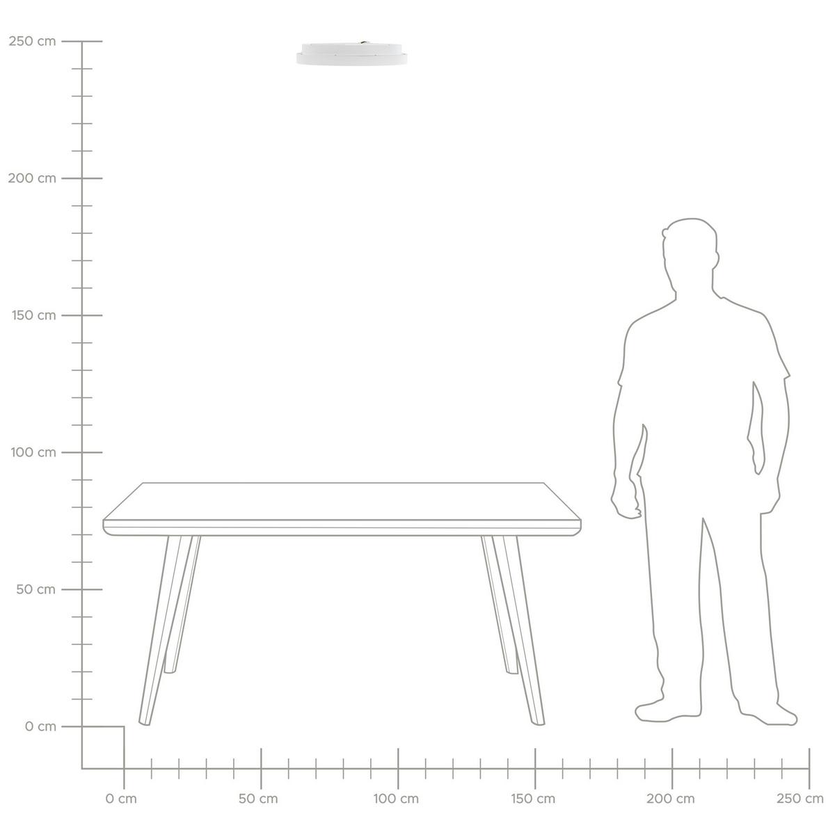 DECKENLEUCHTE Nanding 42/40/13 cm - Weiß, Metall (42/40/13cm) - Beliani
