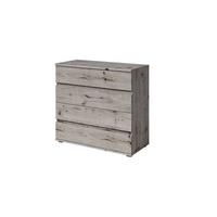 KOMMODE HEIMOR 91,5/85/42cm mit 4 Schubladen Türen Eiche wellington - Eichefarben, Holzwerkstoff (91.5/85/42cm) - MASSENO