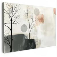 LEINWANDBILD Wabi sabi - Beige - Pflanze Wohnzimmer Groß 120x80 cm - Sandfarben, Textil (120/80cm) - MuchoWow
