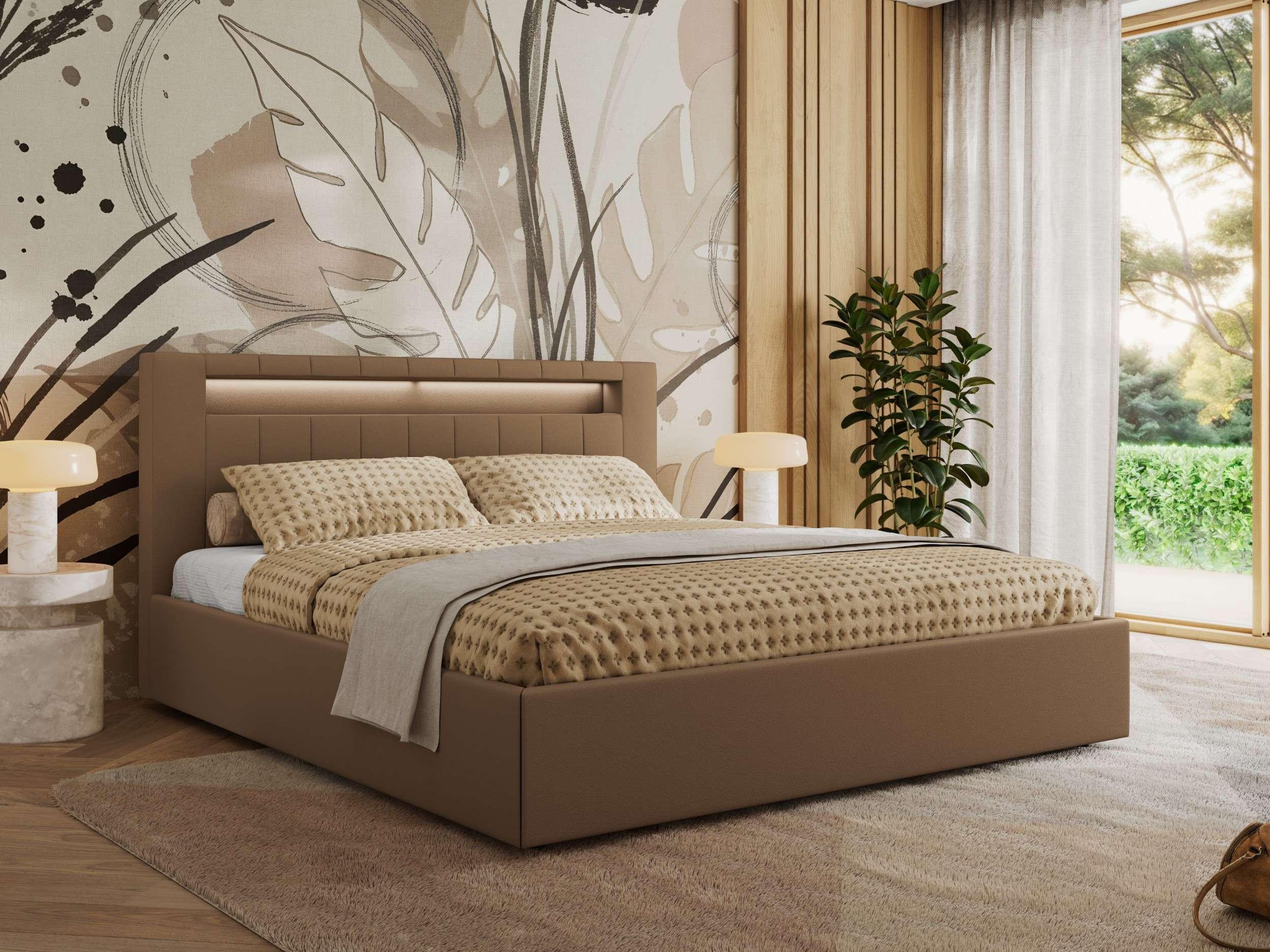POLSTERBETT GOLD 5 CLASSIC 160/200 - Braun Kunstleder - Pocket-Matratze - Braun, Textil (160/200cm) - MKS