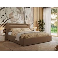 POLSTERBETT GOLD 5 CLASSIC 140/200 - Braun Kunstleder - Schaum-Matratze - Braun, Textil (140/200cm) - MKS