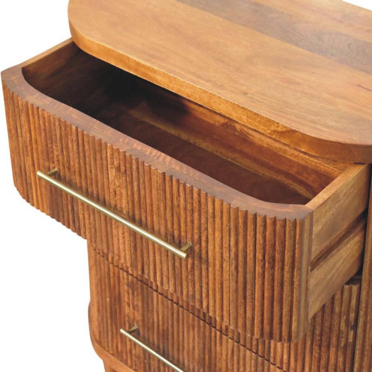 KOMMODE mit Amber-Eichen-Finish, 3 Schubladen, geröstetes Braun - Braun, Holz (80/79/40cm) - Artisan Furniture