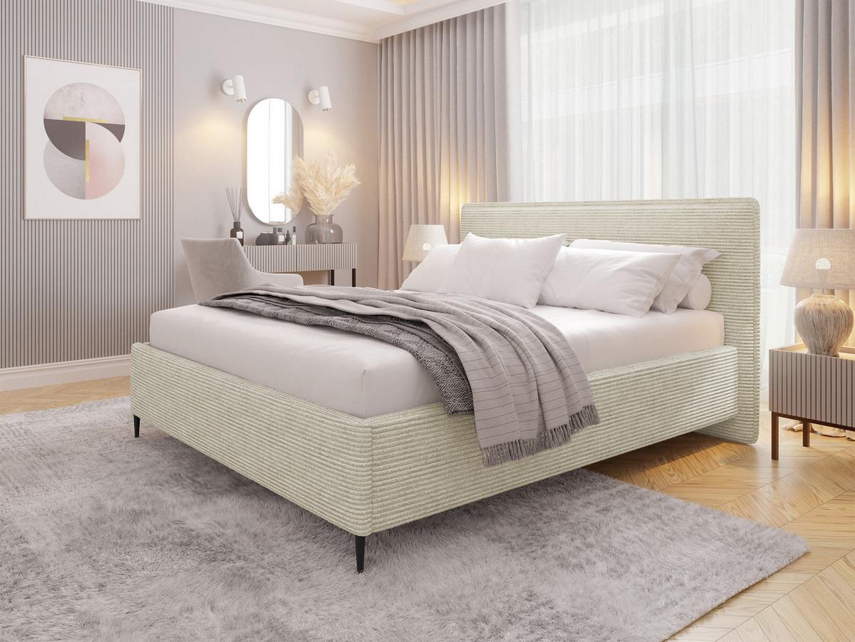 POLSTERBETT Puretta - Schwarz/Naturfarben, Holzwerkstoff/Textil (160/200cm) - MIRJAN24