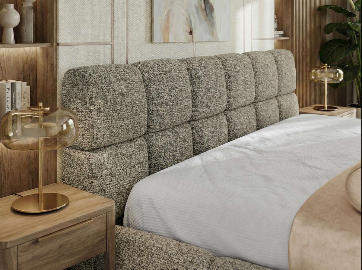 POLSTERBETT NIRA CLASSIC 140/200 - Grau Strukture - ohne Matratze - Grau, Textil (140/200cm) - MKS