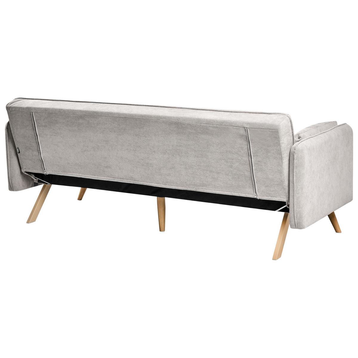 SCHLAFSOFA Stoff Grau Asaa - Dunkelgrau/Braun, Textil (205/76/80cm) - Beliani