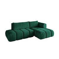 ECKSOFA Ottomane Rechts CLOUD-L 280x185x90 Dunkelgrün Velours - Dunkelgrün, Holzwerkstoff/Kunststoff (185/280cm) - ALTDECOR
