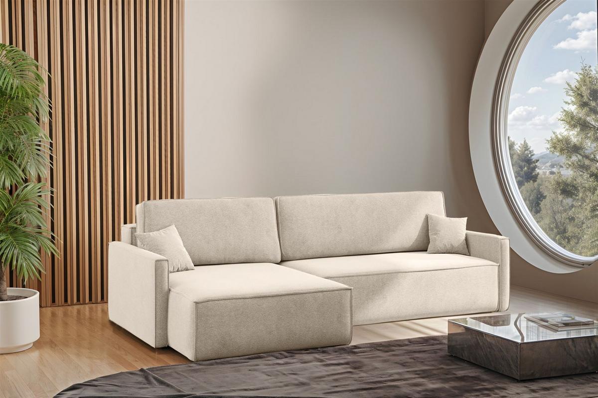 ECKSOFA Louis Salvador - Beige, Holzwerkstoff/Textil (250/142cm) - Fun Möbel