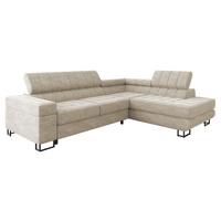 ECKSOFA Laris, Seite: Rechts - Champagner/Schwarz, Holz/Textil (271/203cm) - MIRJAN24
