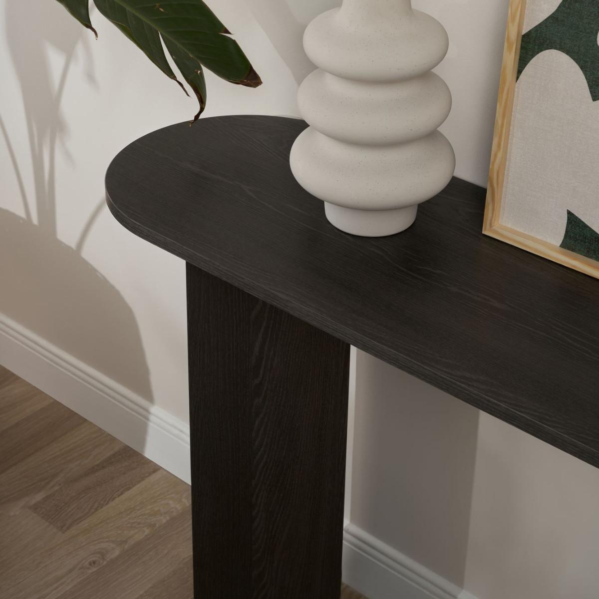 KONSOLE mit zwei Beinen SIRA 150/35/75 cm - Schwarz, Holzwerkstoff (46/35/75cm) - Calicosy